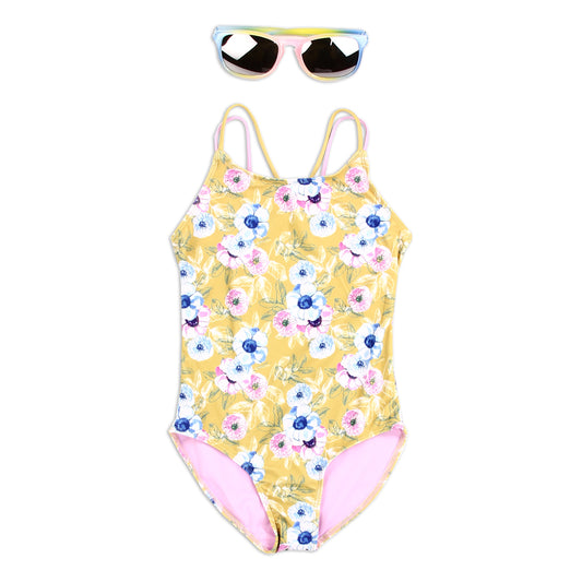 #GIRLSQUAD Girls 4-6X Swimsuit w/ Sunglasses (Pack of 6)