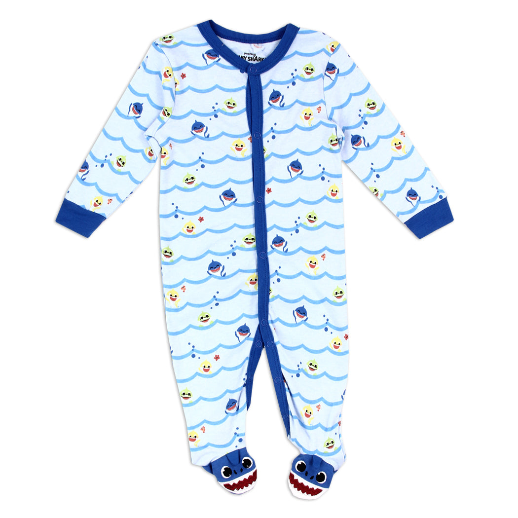 BABY SHARK Boys Newborn Sleeper (Pack of 6)