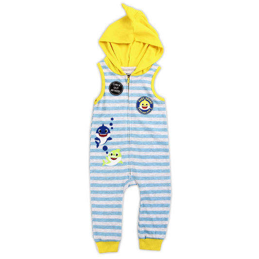 BABY SHARK Boys Infant Hooded Romper (Pack of 6)