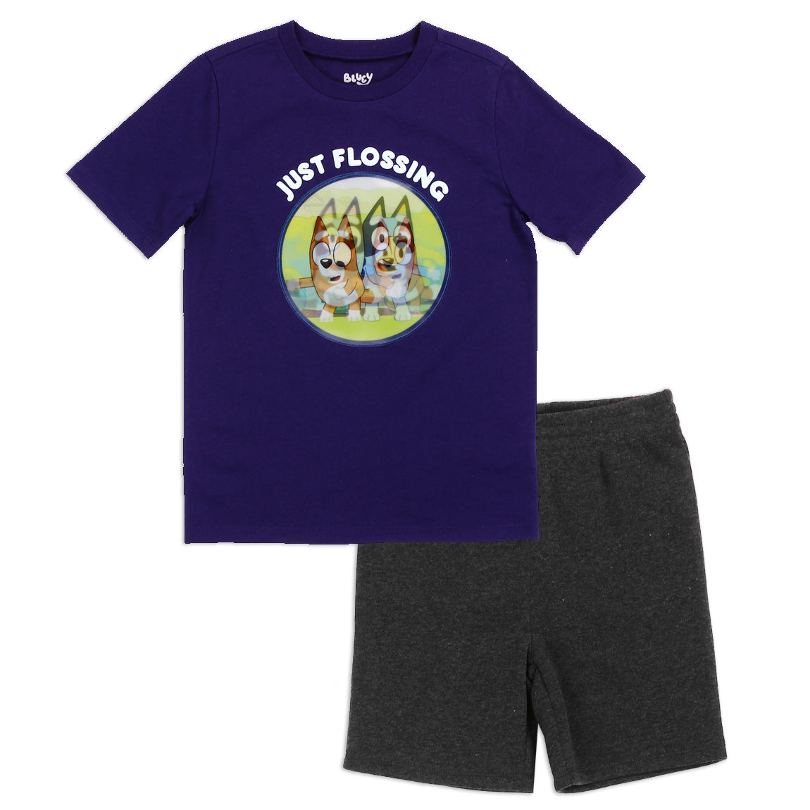 BLUEY Boys Toddler 2-Piece Short Set w/ Lenticular Patch (Pack of 4)