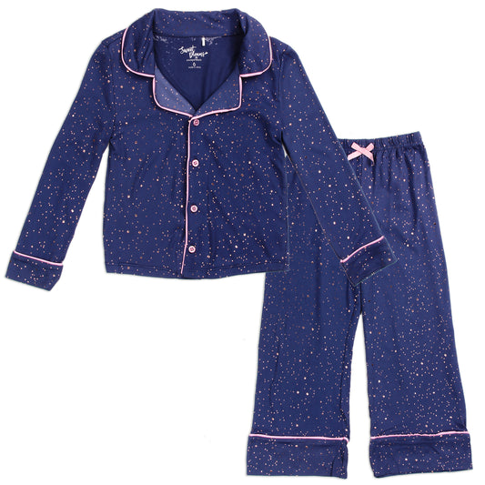 Girls 2T-4T Button Down 2-Piece Pajama Set (Pack of 8)