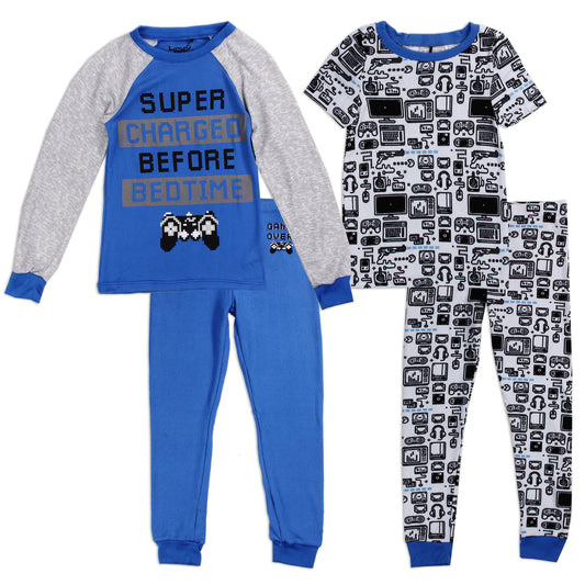 Boys 2T-4T Poly/Spandex 4-Piece Pajama Set (Pack of 6)