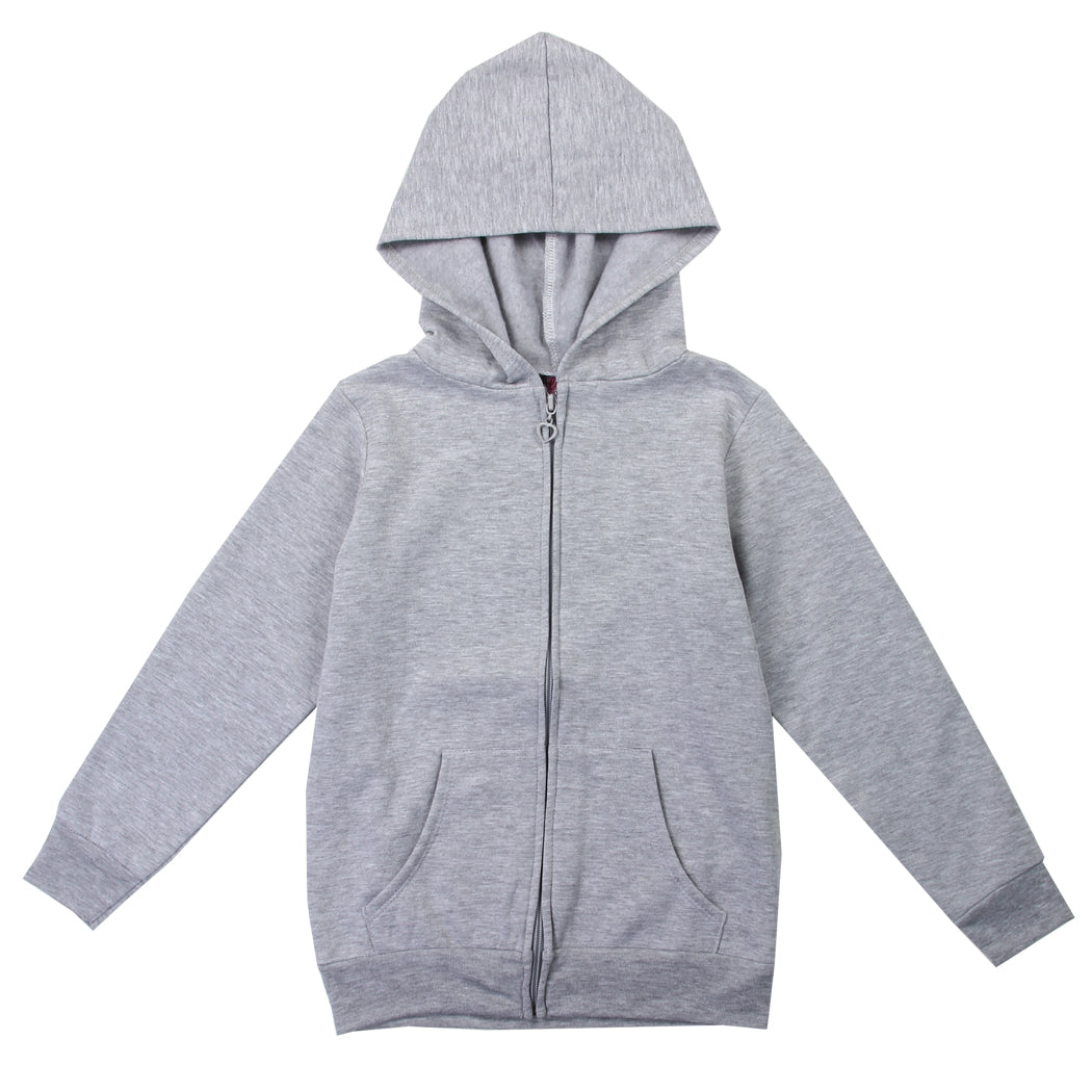 Girls 2-4T Basic Lightweight Fleece Zip Hoodie (Pack of 6) - Grey