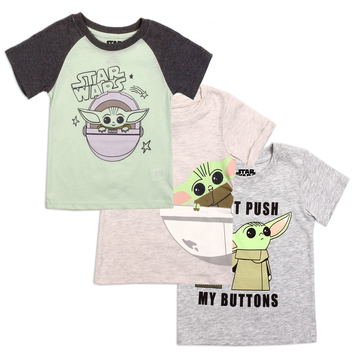 BABY YODA Boys Toddler 3-Pack T-Shirt (Pack of 6)