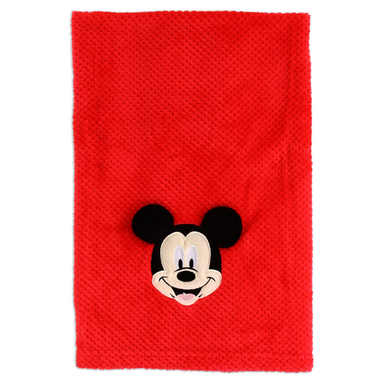 MICKEY MOUSE Fleece Baby Blanket with Applique (Pack of 4)