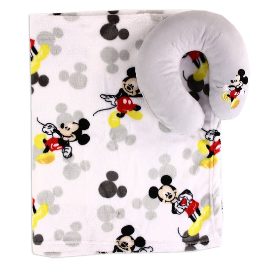 MICKEY MOUSE Plush Baby Blanket with Neck Pillow (Pack of 4)