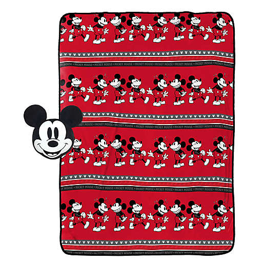 MICKEY MOUSE NOGGINZ Pillow & Full Size Plush Blanket Gift Set (Pack of 3)