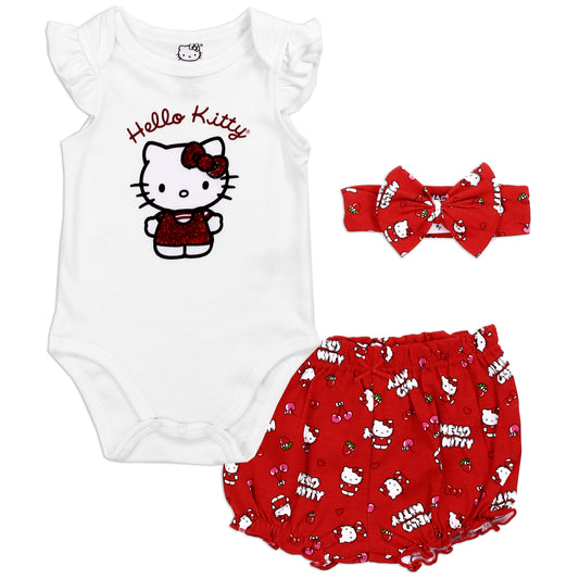 HELLO KITTY Newborn Girls 3-Piece Short Set (Pack of 6)