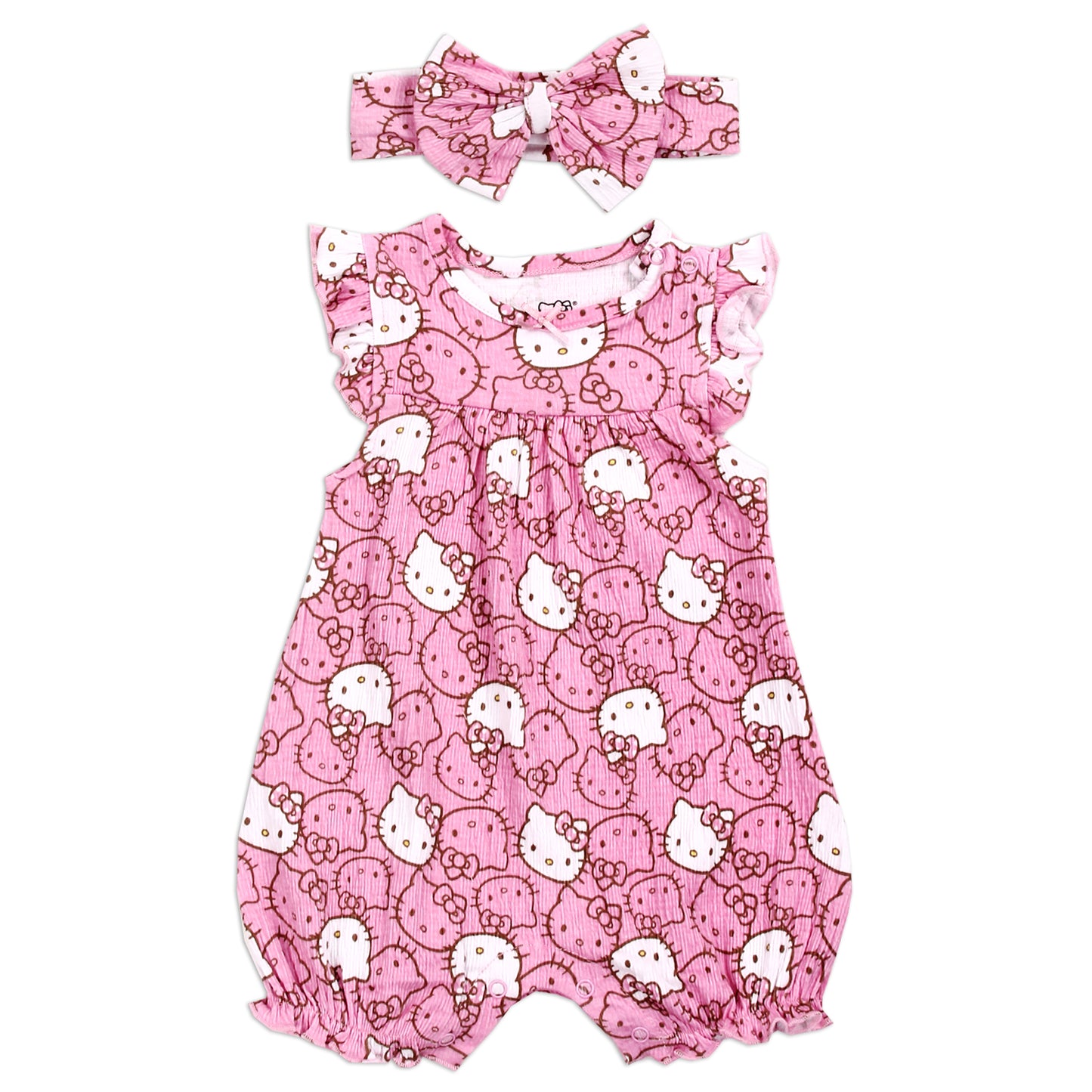 HELLO KITTY Newborn Girls Romper w/ Headband Set (Pack of 6)