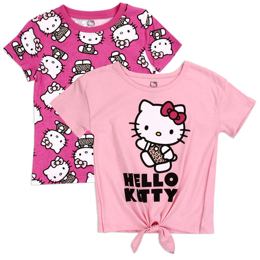 HELLO KITTY Girls 4-6X 2-Pack T-Shirts (Pack of 6)