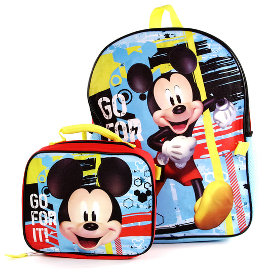 MICKEY MOUSE 16" Backpack W/ Lunch Bag (Pack of 3)