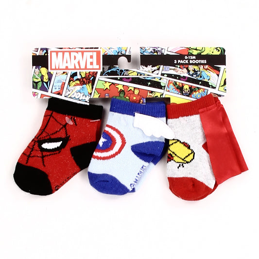 MARVEL Boys 0-12M 3PK Socks (Pack of 6)