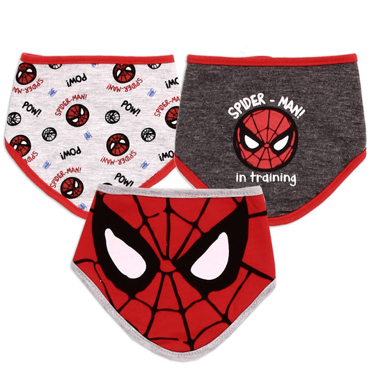 SPIDER-MAN Boys 0-12M 3-Pack Bibs (Pack of 6)