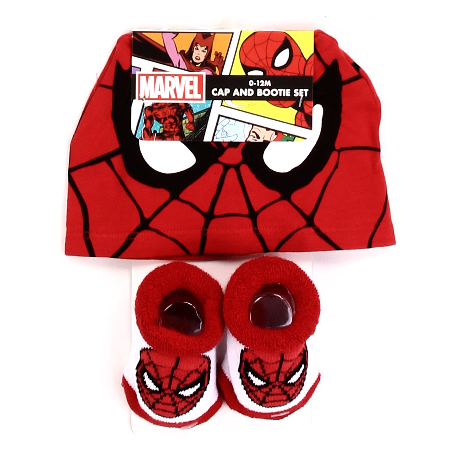 SPIDER-MAN 0-12M Baby Cap & Bootie Set (Pack of 6)