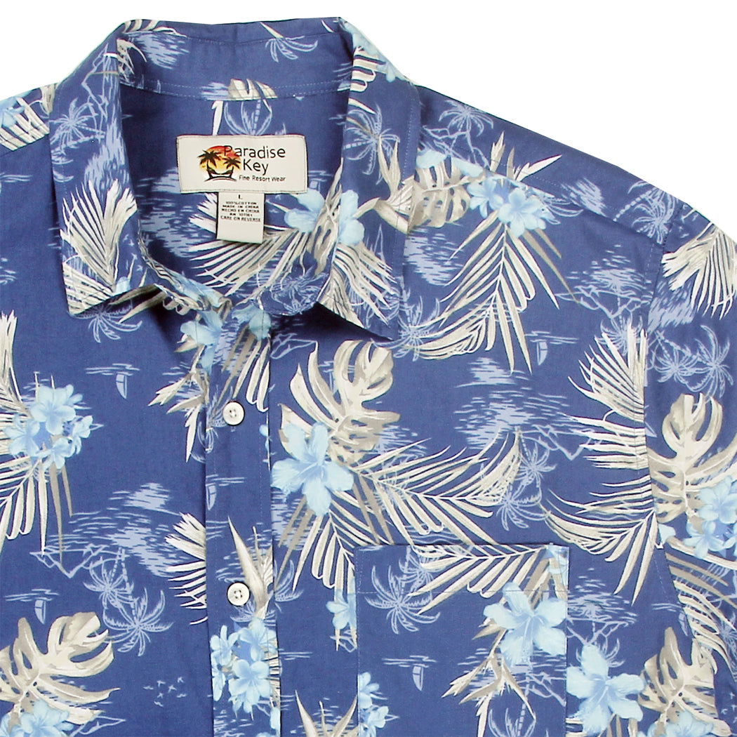 PARADISE KEY Men's Tropical 100% Cotton Shirt (Pack of 3 - By Size)