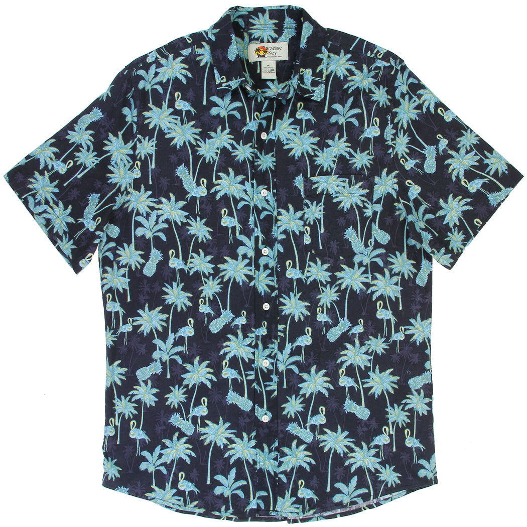 PARADISE KEY Men's Tropical 100% Cotton Shirt (Pack of 3 - By Size)