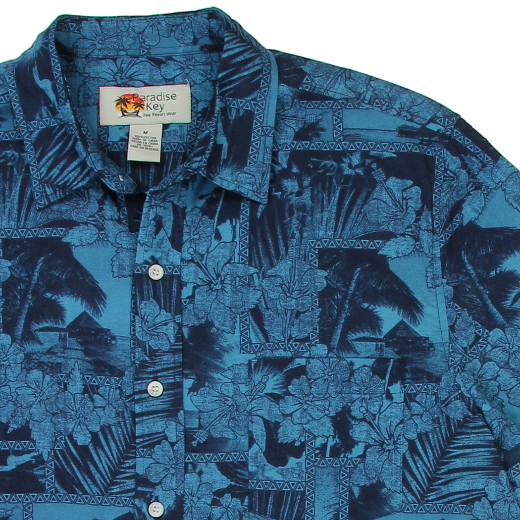 PARADISE KEY Men's Tropical 100% Cotton Shirt (Pack of 3 - By Size)