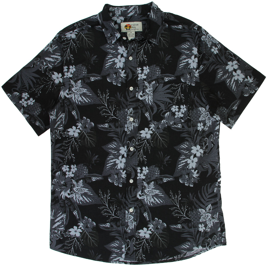 PARADISE KEY Men's Tropical 100% Cotton Shirt (Pack of 3 - By Size)