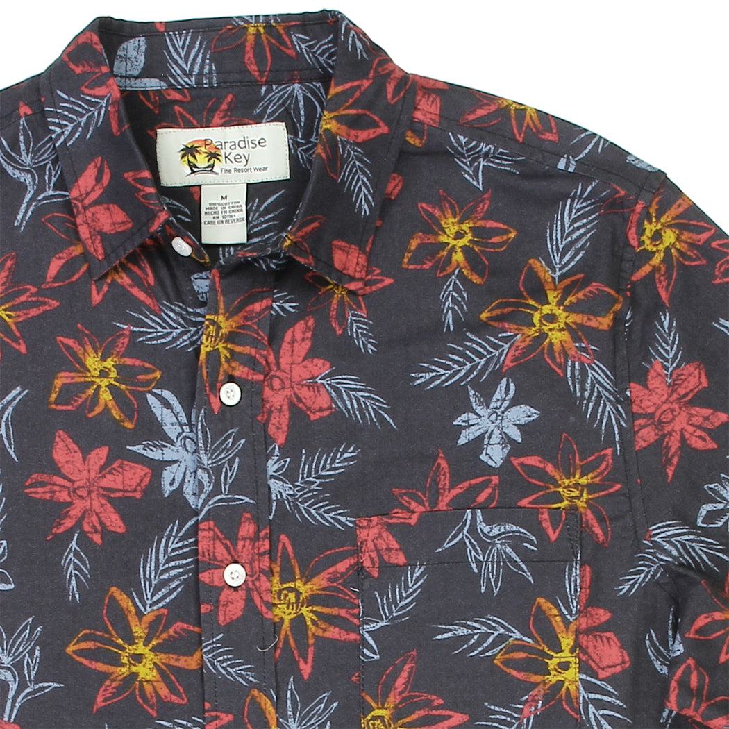 PARADISE KEY Men's Tropical 100% Cotton Shirt (Pack of 3 - By Size)