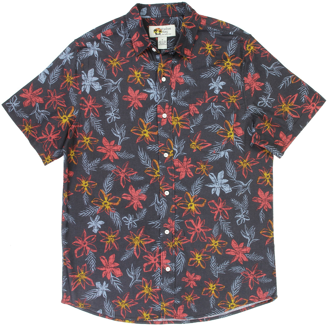 PARADISE KEY Men's Tropical 100% Cotton Shirt (Pack of 3 - By Size)