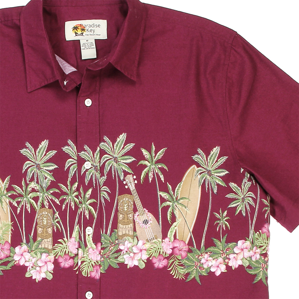 PARADISE KEY Men's Tropical 100% Cotton Shirt (Pack of 3 - By Size)