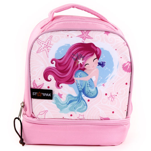 STARPAK 9" Drop Bottom Lunch Bag - Mermaid (Pack of 3)