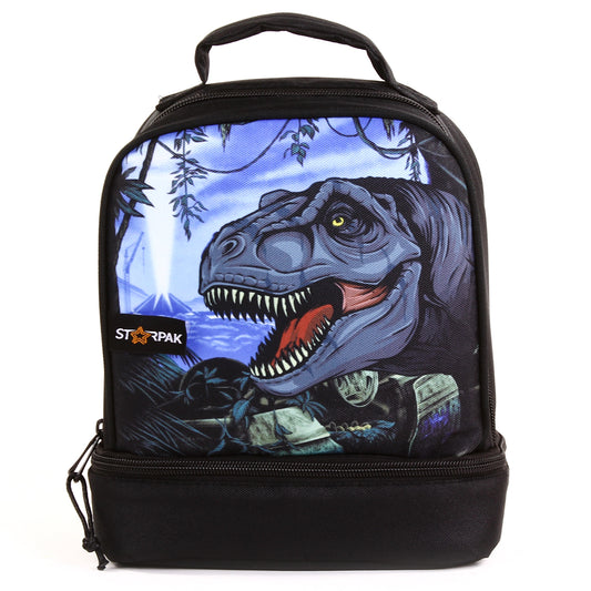 STARPAK 9" Drop Bottom Lunch Bag - Jurassic (Pack of 3)