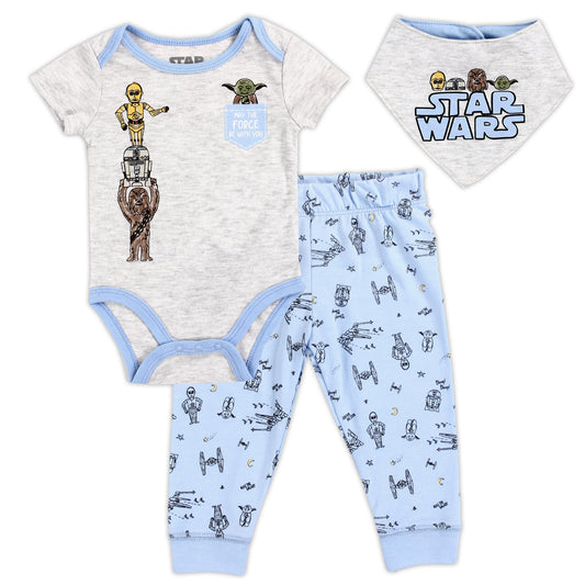 STAR WARS Boys Newborn 3-Piece Set (Pack of 6)