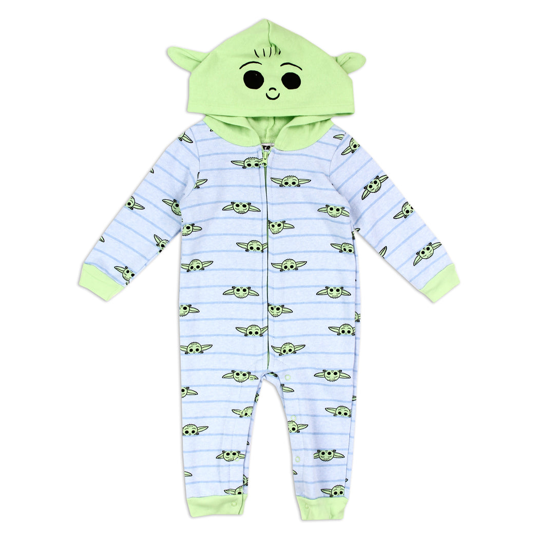 BABY YODA Boys Infant Hooded Fleece Romper (Pack of 6)