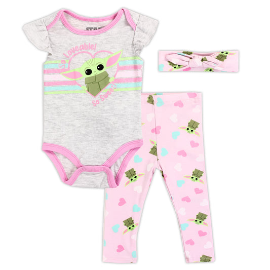 BABY YODA Girls Newborn 3-Piece Set (Pack of 6)