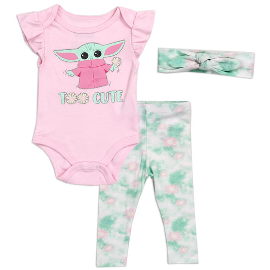 BABY YODA Girls Newborn 3-Piece Set (Pack of 6)