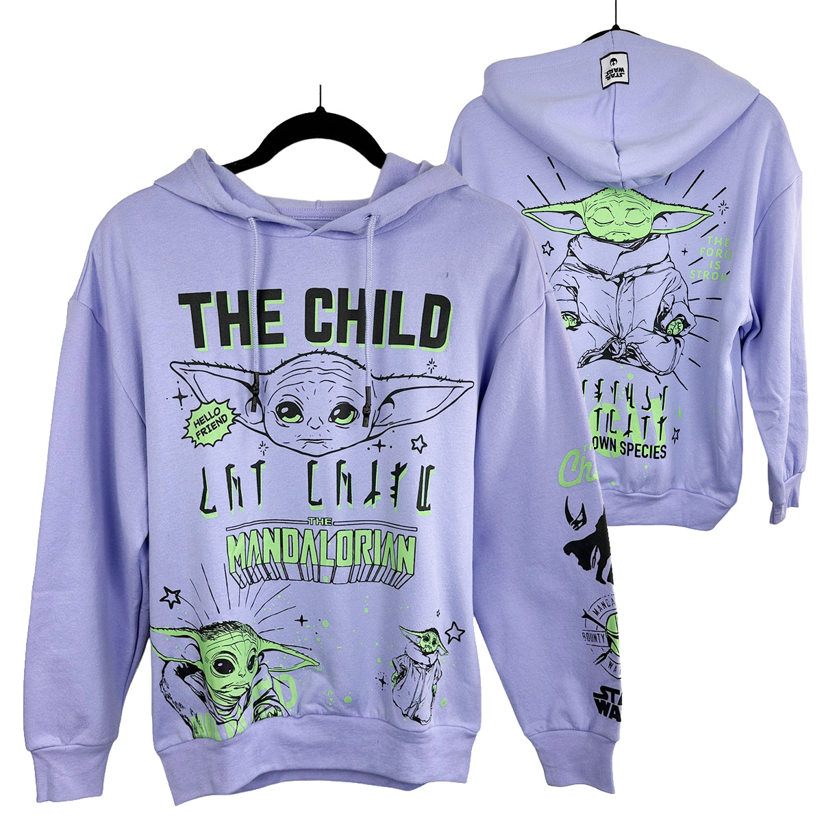 STAR WARS YODA Plus Size Fleece Hooded Sweatshirt (Pack of 5)