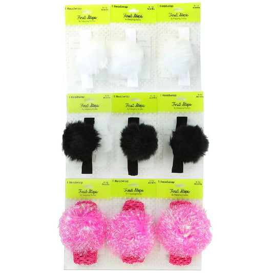 FIRST STEPS BABY GIRLS 0-12M HEADBANDS (Pack of 9)