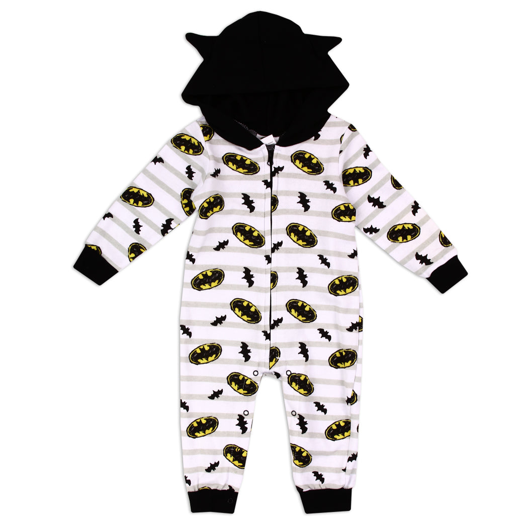 BATMAN Boys Newborn Hooded Fleece Romper (Pack of 6)