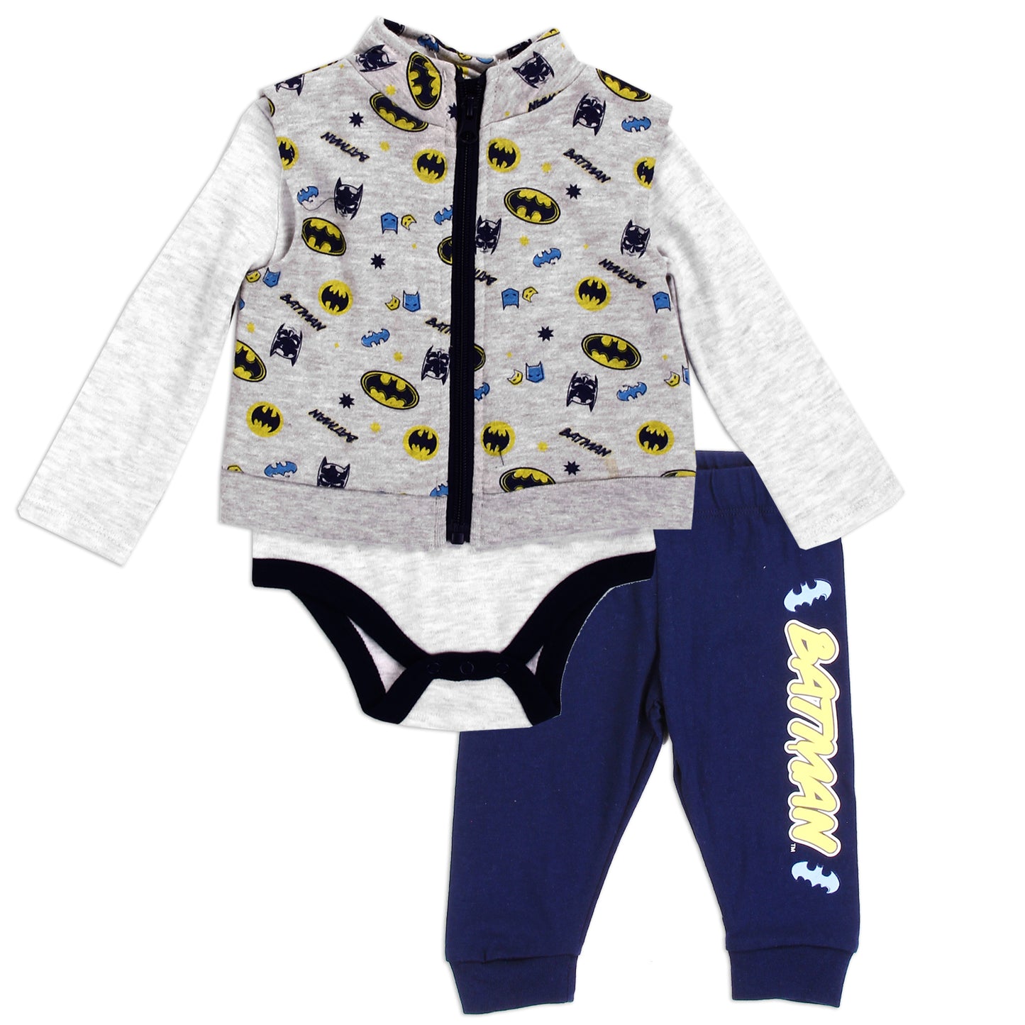 BATMAN Boys Newborn 3-Piece Vest Set (Pack of 6)